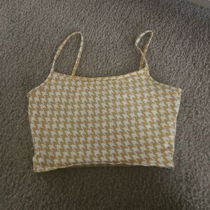 Yellow and White Patterned Crop Top